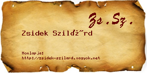 Zsidek Szilárd névjegykártya