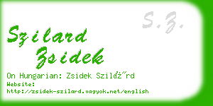 szilard zsidek business card